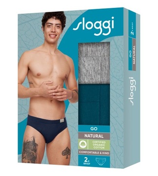 Zestaw MAJTKI MĘSKIE Slipy Bawełniane Sloggi Men GO Natural Brief C2P XL