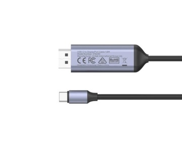 Кабель Unitek USB-C — DisplayPort 8K, 60 Гц, 1,8 м