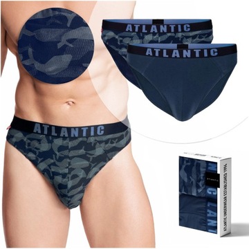 Slipy męskie ATLANTIC bawełniane 2pak GRANAT *M