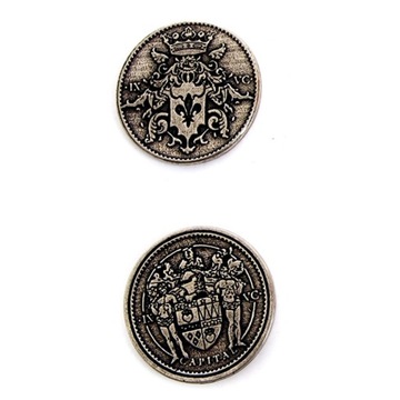 ZESTAW 9 CESARSKICH METALOWYCH MONET LARP RPG