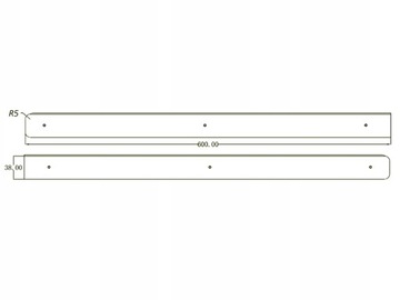 БОКОВАЯ ПЛАНКА ДЛЯ СТОЛЕШНИЦЫ R5 38ММ ДУБ ОЛЬХА ЛЕВАЯ
