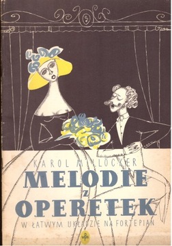 Millocker Melodie z operetek na fortepian 1957