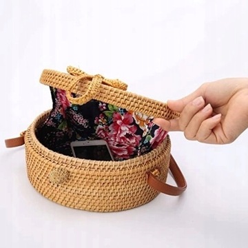 ПЛЯЖНАЯ СУМКА ИЗ ТКАНОЙ СОЛОМЫ РЮКЗАК КОРЗИНА