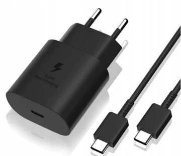 SZYBKA ŁADOWARKA SIECIOWA TELEFONU DLA SAMSUNG KOSTKA 25W + KABEL USB-C 1M