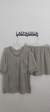 3XL-ПИЖАМА МУЖСКАЯ-ЛЕТО-ШОРТЫ бежевые vip