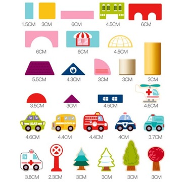 Деревянные блоки Городские автомобили 115 + Развивающие головоломки-конструкторы