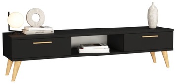 Szafka RTV Loft stojąca 120cm Skandynawski Czarny