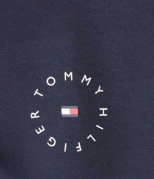 bluza meska tommy hilfiger granatowa z kapturem roundall bawełniana