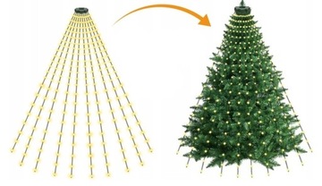 LAMPKI CHOINKOWE ŚWIĄTECZNE NAKŁADANE SOPLE 170 LED ZEW/WEW CIEPŁE +GRATIS