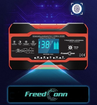 МОЩНЫЙ АВТОМОБИЛЬНЫЙ ВЫПРЯМИТЕЛЬ АККУМУЛЯТОР 10А 12В 24В Польские субтитры