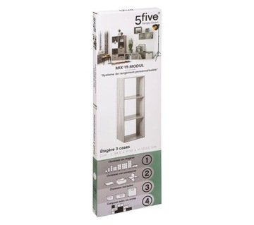 Серый отдельно стоящий офисный шкаф с 3 полками LOFT