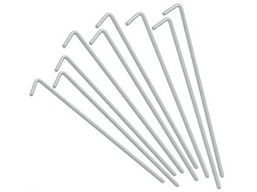 ШПИЛЬКИ ДЛЯ ТЕНТА КРЕПЛЕНИЕ ЯКОРНЫХ ЗВЕЗД СТАЛЬ 22см 10шт КРЮК ШПИЛЬКИ