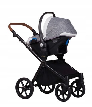 Коляска 3в1 с цветочным рисунком, черная MANGO Baby Merc 06 KITE