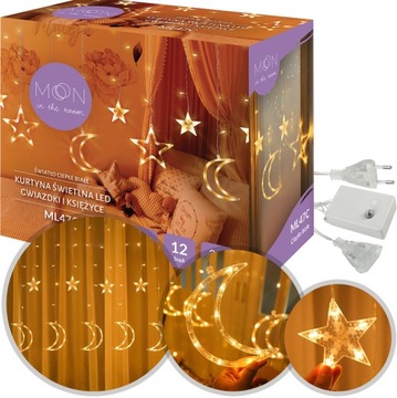 Рождественские елочные гирлянды СВЕТОДИОДНЫЕ БОЛЬШИЕ СВЕТОВЫЕ ЗАНАВЕСЫ 3М ЗВЕЗДЫ ЛУНЫ