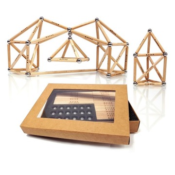 KLOCKI MAGNETYCZNE DREWNIANE Montessori + GRAWER