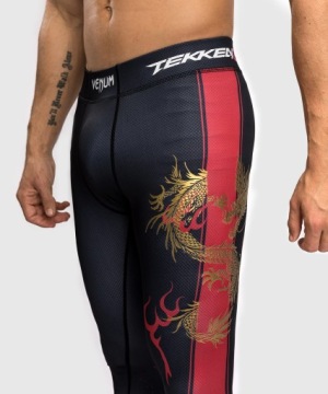 Venum x Tekken Компрессионные леггинсы Spats Marshall Law, черный/красный/золотой, размер M