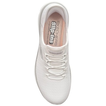 Skechers Sneakersy buty Slip-Ins Vegan wsuwane White Silver 150123/WSL r.41