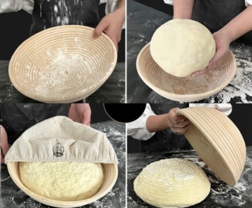 ФОРМА КОРЗИНЫ ИЗ РАТАНА ДЛЯ ПОДЪЕМА ИДЕАЛЬНОГО ХЛЕБА Корзина, Крышка, Нож.