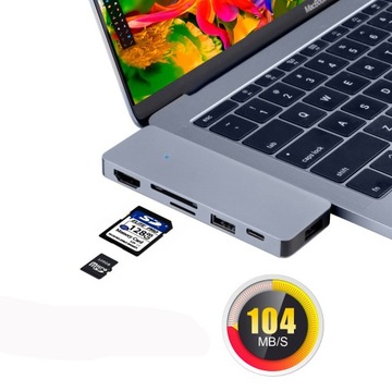Адаптер HUB 6in1 USB-C 3.1 HDMI 4K USB 3.0 SD MICRO