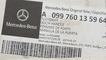 MERCEDES C TŘÍDA W205 KLIKA DVEŘE LEVÝ PŘEDNÍ A0997601359