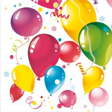 Serwetki papierowe w balony Urodziny 1-99 20szt