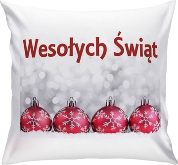 PODUSZKA DEKORACYJNA ŚWIĄTECZNA PREZENT ŚWIĘTA MIKOŁAJA POSZEWKA 40x40 Ś32
