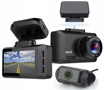 Видеорегистратор T8 DUO GPS WIFI 4K ПЕРЕДНЯЯ ЗАДНЯЯ ЧАСТЬ