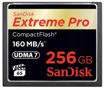 SANDISK 256 ГБ Compact Flash EXTREME PRO CF 160 МБ/с