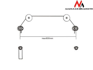 Maclean MC-557 Крепление для телевизора 32-70 дюймов 50 кг черный макс VESA 800x800
