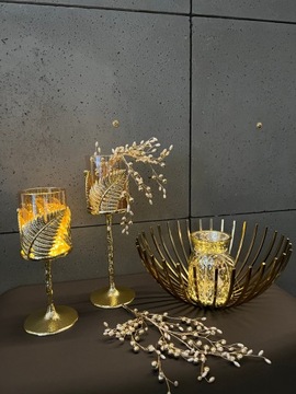 ОРНАМЕНТ-УКРАШЕНИЕ ВЕТКА ЗОЛОТЫЕ БУСИНЫ 40 СМ