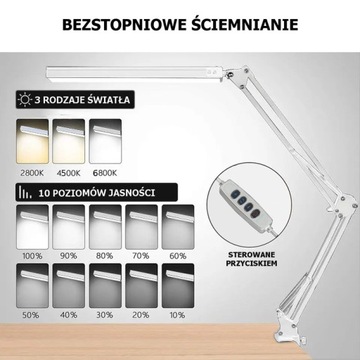 USB-ЛАМПА ДЛЯ ЧЕРТЕЖА/ШКОЛЬНАЯ LED 10ВТ + АДАПТЕР 2А - БЕЛАЯ