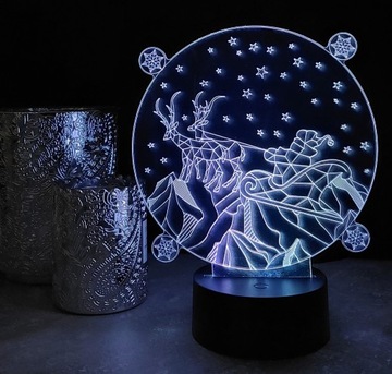 РОЖДЕСТВЕНСКОЕ УКРАШЕНИЕ САНТА 3D LED RGB ЦВЕТА ПУЛЬТ ДУ