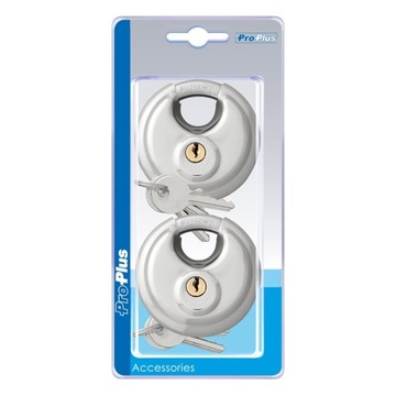 2 КРУГЛЫХ НАВЕСНЫХ ЗАМКА 70 ММ, тот же ключ ProPlus