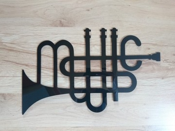Dekoracja do salonu MUSIC MUZYKA 3D A251 110x68