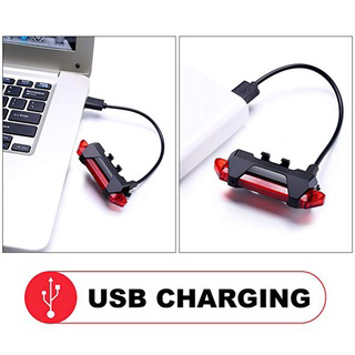 Красный велосипедный задний фонарь с зарядкой от USB