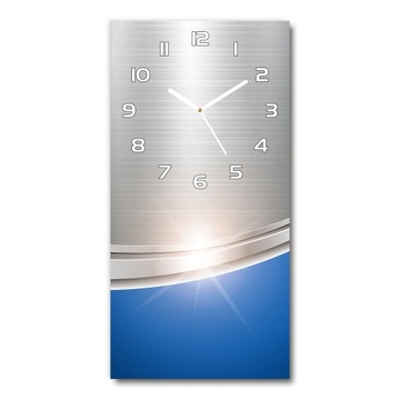 Zegar ze szkła na ścianę Metalowa abstrakcja 30x60