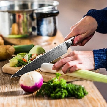 НАБОР ЯПОНСКИХ СТАЛЬНЫХ КУХОННЫХ НОЖЕЙ С КРЫШКАМИ 10ШТ + БЕСПЛАТНО