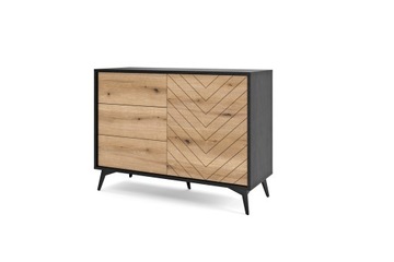 Komoda Diamond Sands KSZ104 dąb evoke / czarny mat