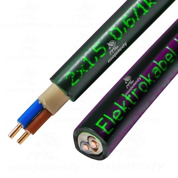 kabel przewód YKY 2x1,5mm ziemny UV zewnętrzny