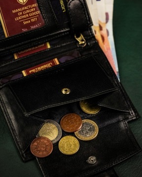 PETERSON duży męski portfel skórzany RFID pudełko