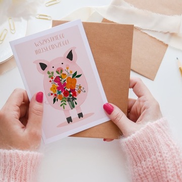 Открытка ДЕНЬ РОЖДЕНИЯ Свинка