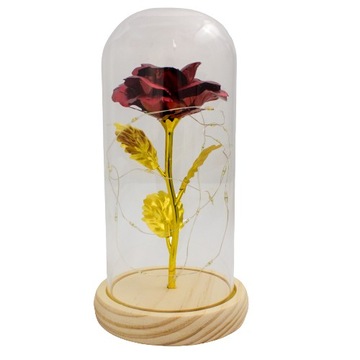 ИСКУССТВЕННАЯ ВЕЧНАЯ РОЗА В СТЕКЛЕ НОЧНИК ПОДАРОК ​​НА ДЕНЬ ВАЛЕНТИНА ДЛЯ НЕЕ