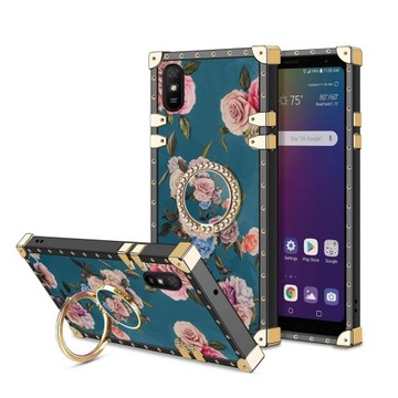 ETUI DO XIAOMI REDMI 9A KWIATY RÓŻE RING +SZKŁO