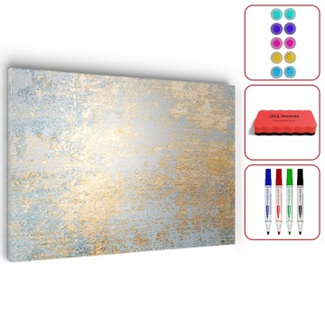 Tablica na magnesy METALboards, złoty beton 60x40 cm + zestaw GRATISÓW