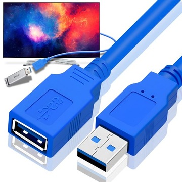 KABEL PRZEDŁUŻKA USB 3.0 PRZEDŁUŻACZ EKRANOWANY 3M