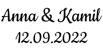 naklejka Twoje Imiona Data wys. 6,5cm KOLORY DIY