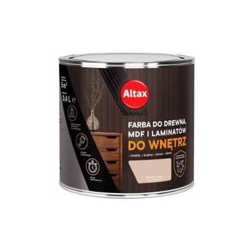 ALTAX Farba do drewna, MDF, laminatów 0,4L kremowy