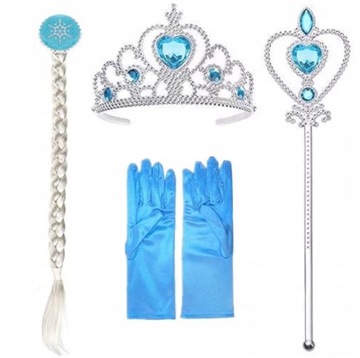 Strój ELSA SUKIENKA Suknia Elza Przebranie 110-116 Rozmiar M