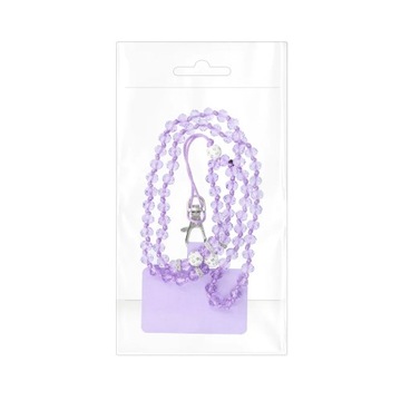 Smycz do telefonu zawieszka sznurek koraliki na szyję CRYSTAL DIAMOND 74cm
