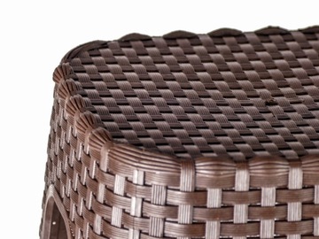 Taboret stołek krzesło Rattan brązowy